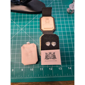 Jucy couture hearts studs rhinestones earrings